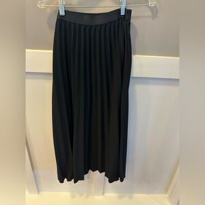 A New Day Black Midi Pleated A-Line Skirt